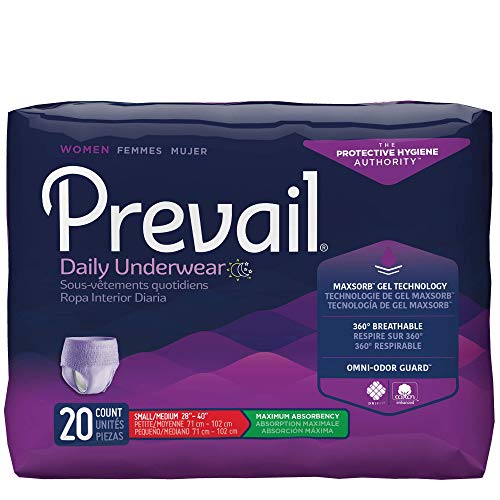 Prevail Protective Underwear for Women, Maximum Absorbency, Small/Medium, 20 Count