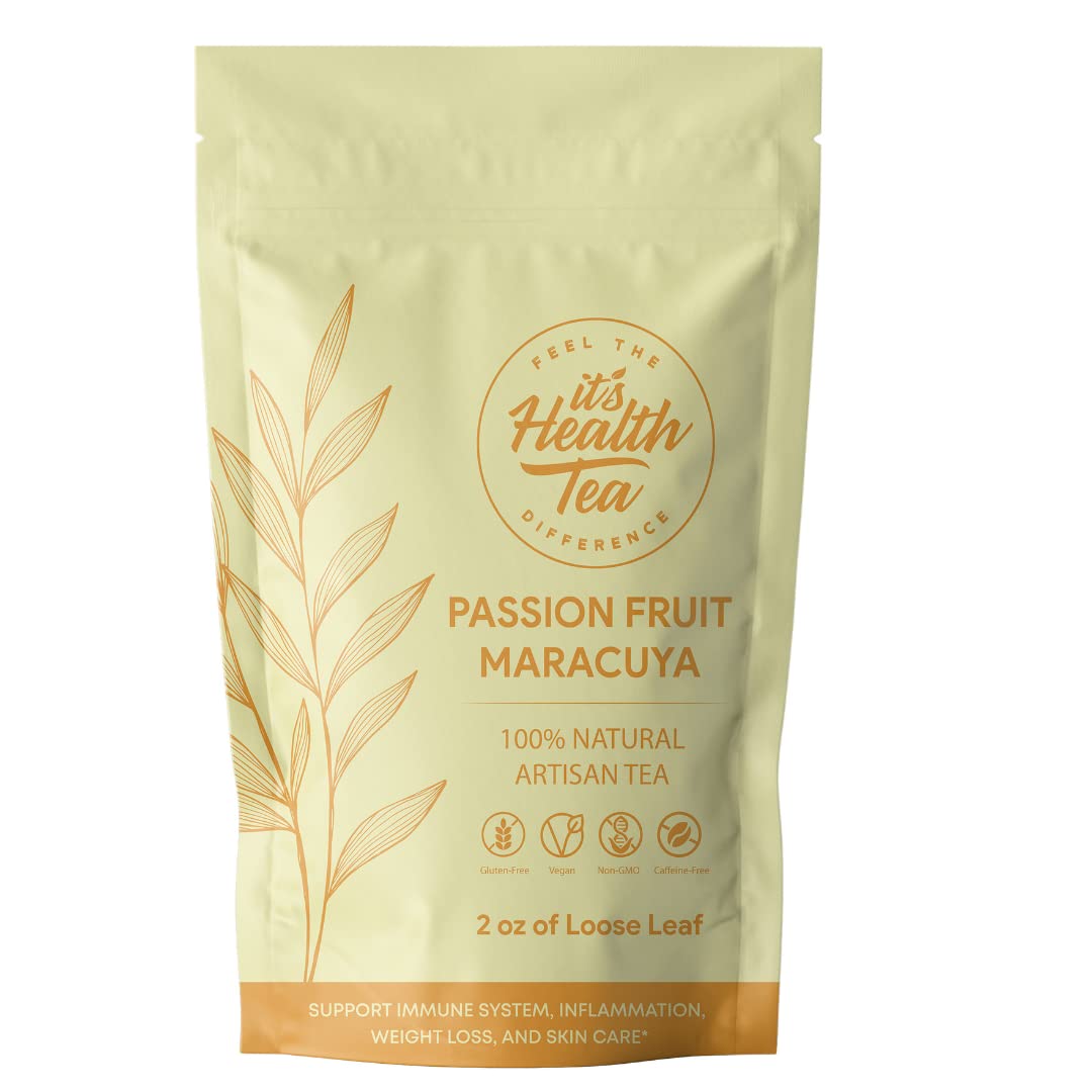 Passion Fruit Vibes – Calm + Antioxidants Herbal Tea – Caffeine-Free Tropical Hibiscus Blend with Passion Flower – Delicious Hot or Iced with 35 Tea Bags.