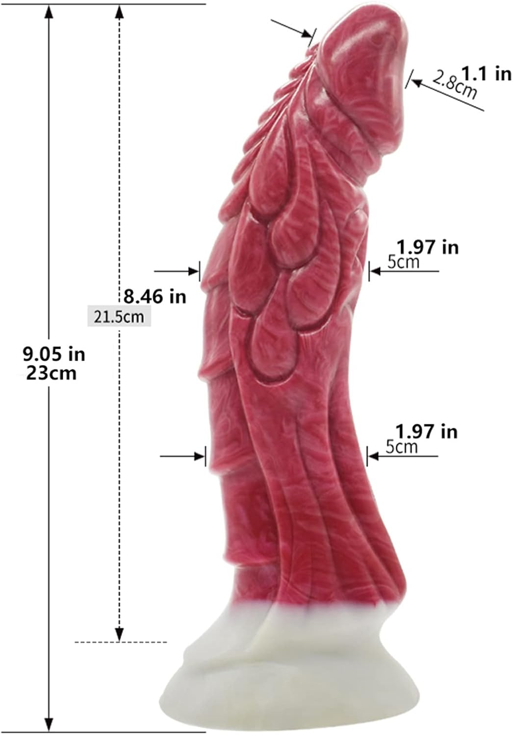 9.05'' Silicone Dildo Squirting, Realistic Ejaculating Penis with Suction Cup, Dildo Anal Sex Toy, Adult Sex Toy for Women, Red