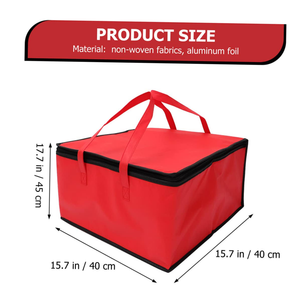 SOLUSTRE Zipped Lunch Bag Aluminum Insulated Food Carrier for Restaurant Insulated Cooler Bags Jumbo