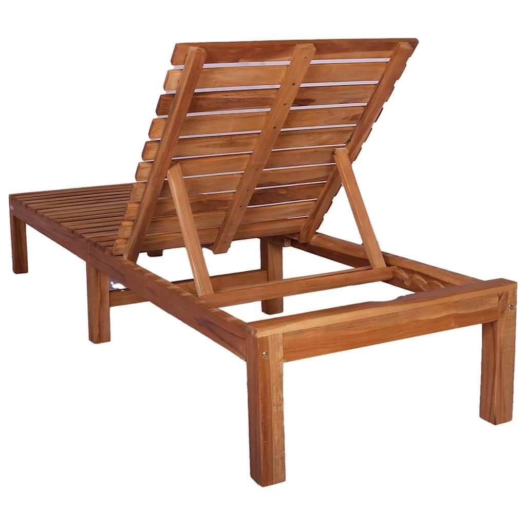 vidaXL Lettino Prendisole in Legno Massello di Teak