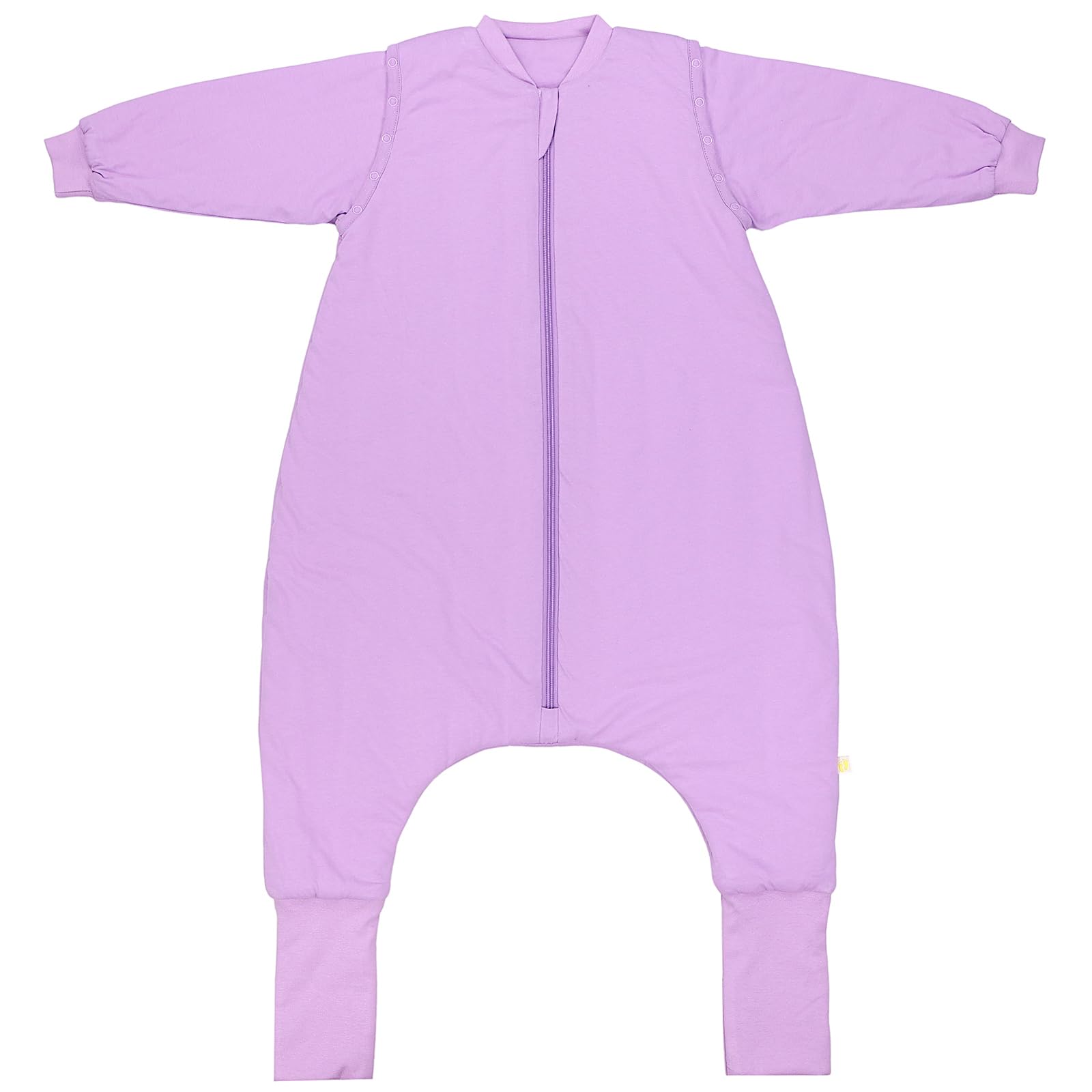 schlummersack Baby Schlafsack mit Füßen ganzjährig 2.5 Tog 80 cm Flieder | Schlafsack mit Beinen und verlängerten Bündchen für eine Körpergröße von 80-90cm | Ganzjahres Schlafsack Baby mit Ärmel