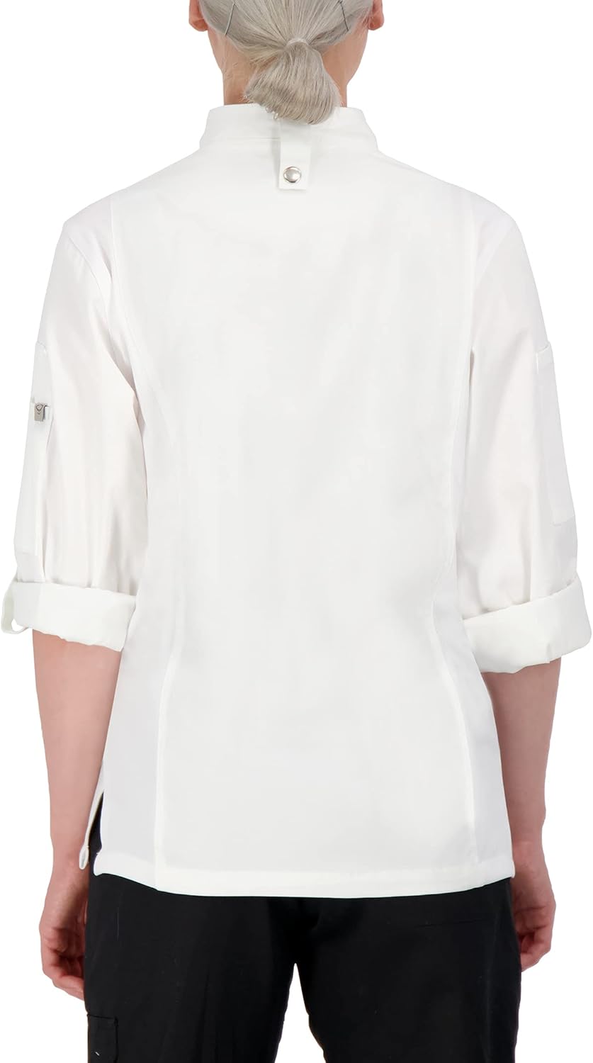 Happy Chef Women's Nova Roll-Up Sleeve Executive Chef Coat