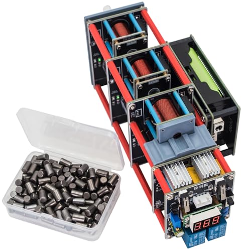 Electromagnetic Accelerator Gun Cannon High Voltage, DIY Integration Multi-Level Coil Kit, for Science Physics Teaching Experiment Tool College Education Model, High-Tech Toys,Integrated Boost Circuit