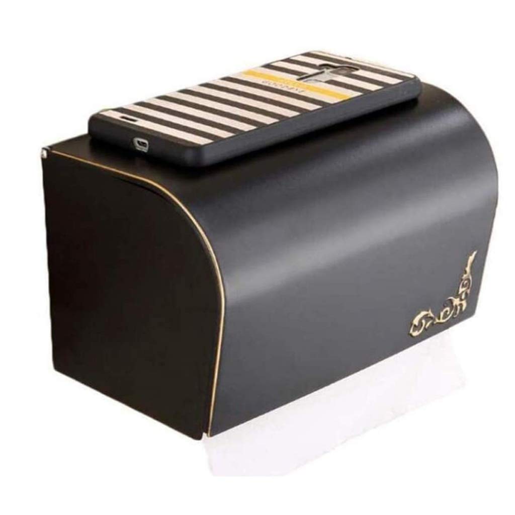 HLTYGWX Portarrollos de Papel higiénico de Montaje en Pared, Rollos de portarrollos de Papel higiénico Impermeables de Acero Inoxidable Adhesivo con Cubierta