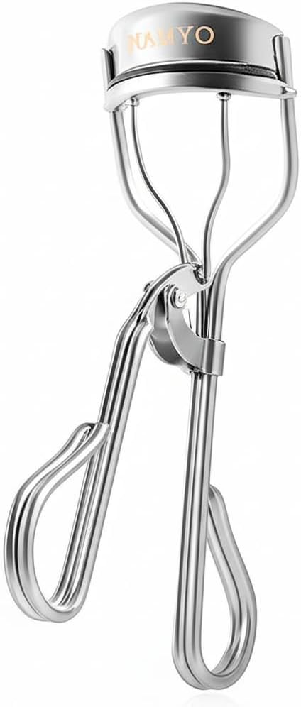 Premium Eyelash Curler, Pearl Silver – Long-Lasting Natural Curl for All Eye Shapes, 5-Year Refill Pads Supply, Satin Travel Pouch & Luxury Gift Box