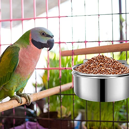 Vogelfutternäpfe, Futternapf für Vogelkäfig, 10/12/14 cm Durchmesser, Edelstahl Vogelnapf, Futter Schüssel zum Aufhängen für Vogel, Tier, klein, Hund