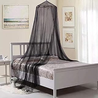 Mosquito Mesh Net for Bed Canopy Nets Round Dome Mosquito Net for Bedroom Garden Camping Hanging Curtains Netting Canopy for Baby/Single/King Size Bed [Black]
