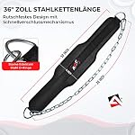 Dip Gürtel Mit Stahlkette, Neopren Fitness Gewichthebergürtel, Gewichtsgürtel, Bodybuilding Dip Belt, Dipgürtel Kraftraining Gürtel Dips Herren Damen – Bild 3