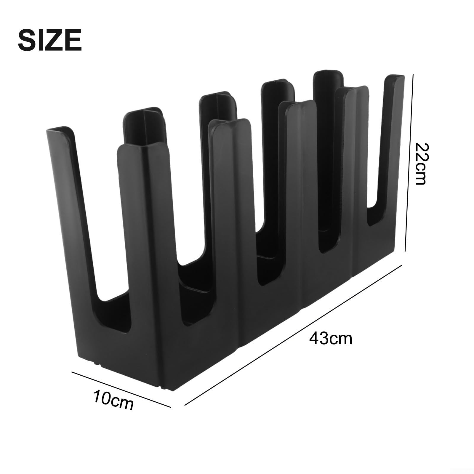 Porte-gobelets et couvercles commerciaux, distributeur pliable à 4 compartiments avec hauteur réglable pour tasses à café en papier, support de rangement en polypropylène noir