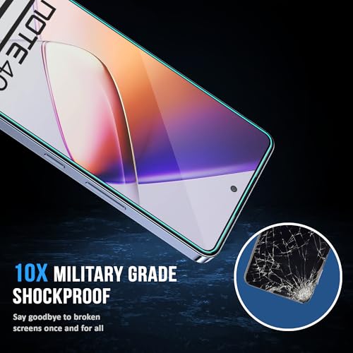 Image of ArmourPro Military Grade Gorilla Tempered Glass Screen Protector Compatible For Infinix Note 40 5G (6.78 Inch) With Easy Installation Kit| Edge To Edge Coverage |Black