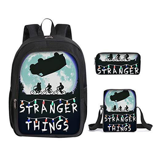 Mochila Stranger Things Escolar  3 Juego de Bolsas Niña y Niños Grande Adolescente