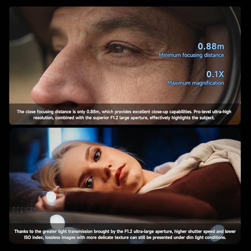 Image of VILTROX 75mm f /1.2 E Lens for Sony E Mount, PRO 75mm f1.2 Auto Focus Prime Lens Compatible for Sony E Mount Mirrorless a7R a7IV a7RIII a7RIV a7RV A1 FX3 ZVE1 A7CII a6000 a6400 a6600 a6700 ZV-E10 FX30