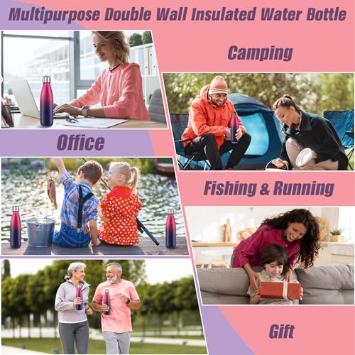 Image of Sfee Insulated Water Bottle, 17 oz Stainless Steel Water Bottles, Double Wall Vacuum Reusable Water Bottles Leak Proof BPA-FREE Sports Bottle Cup Keep Hot&Cold for Running Gym Workout Cycling Kids