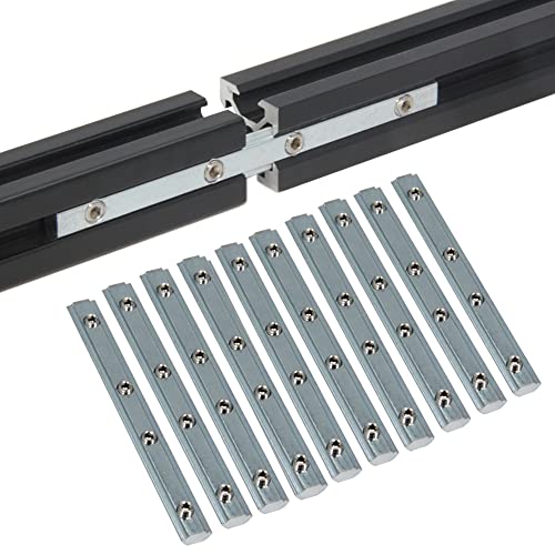 Befenybay 10PCS Straight Line Inside Connector Joint Bracket Length 3.9 Inch with M5 Screws for 6mm T Slot Aluminum Extrusion Profile 2020 Series