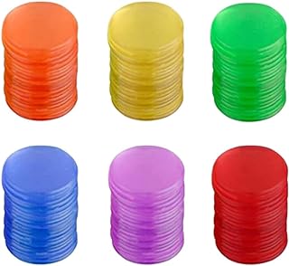 STOBOK Plastic Transparent Bingo Chips, Magnetic Bingo Chips Mix Color Bingo Wands for Large Group Games Game Night Bingo Hall Educational Activities 300PCS 3/4 Inch Bingo Chips