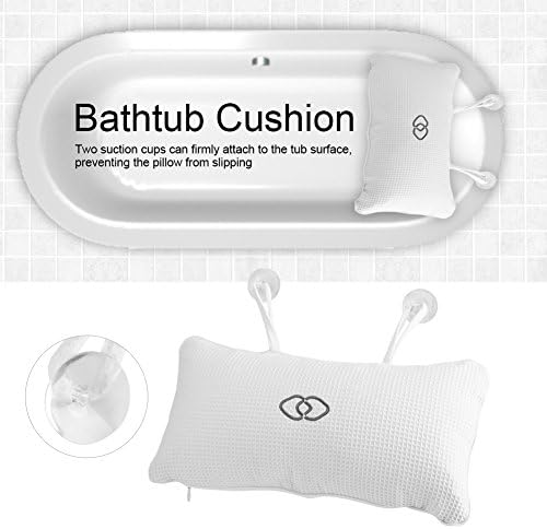 Bath Pillow Non-Slip Spa Bath Pillow for Tub, Cushion with Suction Cups Head Neck Support Bathtub Pillow 3D Air Mesh Technology Fits Any Tub