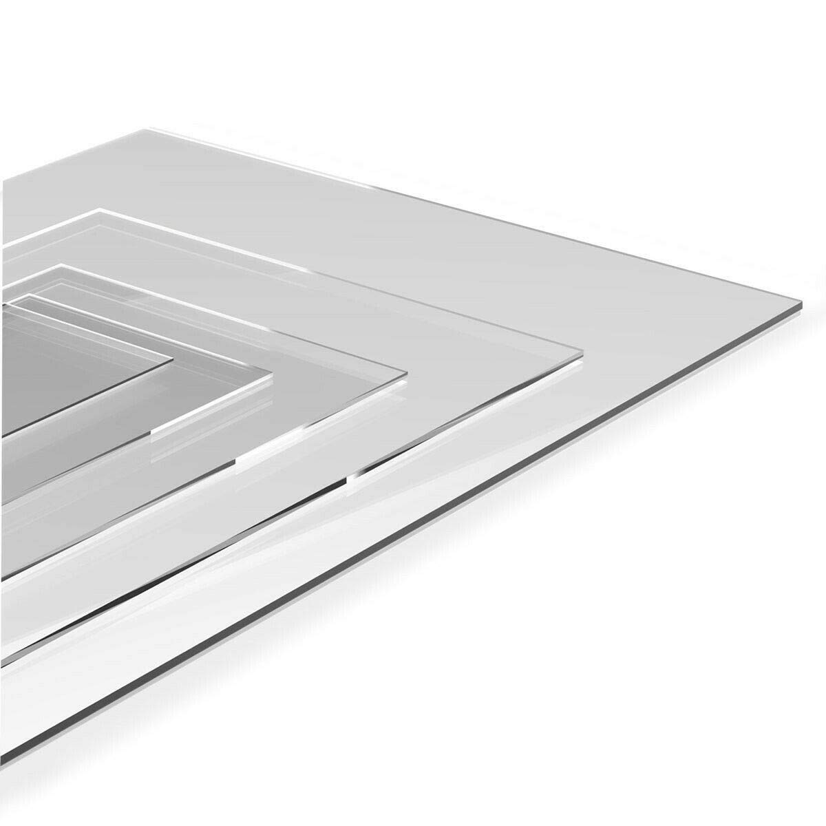 Pack 20 unidades Metacrilato transparente 5 mm A4 (210 x 297mm) Placa Acrílico transparente - ideal para bricolaje, decoración, grabados con CNC, etc.