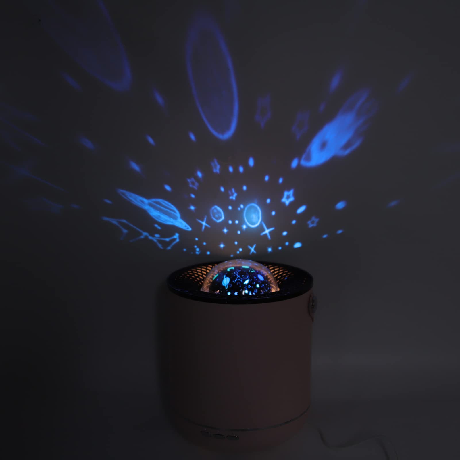 Humidificador con lámpara de proyector ultrasónico, 450 ml, rotación dinámica de 360 ​​°, difusor de aceites esenciales de aromaterapia con luz nocturna suave para el dormitorio (Rosa)