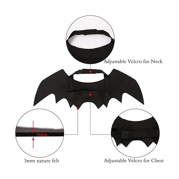 Pet cat costume halloween bat wings pet costumes pet apparel for small dogs and cats, collar cosplay bat costume - image 10