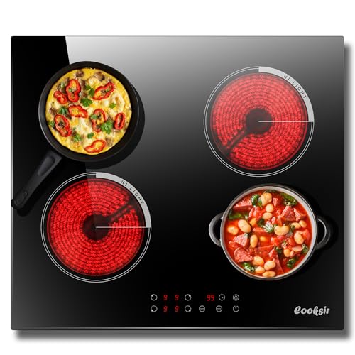 Cooksir Electric Cooktop 24 Inch, 4 Burner Electric Stove Top Dropin
