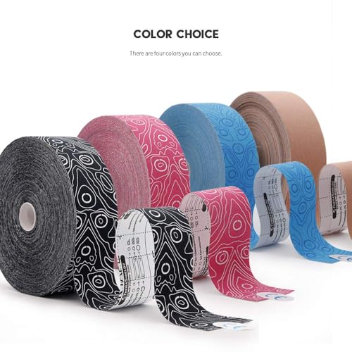 Image of (2in X 103 Feet) OK TAPE PRO Bulk Kinesiology Tape, Original Elastic Latex Free Kinesiology Therapeutic Tape, Free Cut Printed