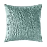 Artcest Cozy Solid Quilted Velvet Throw Pillow Case Decorative Couch Cushion Cover Soft Sofa Euro...