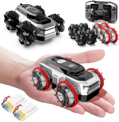 Image of Remote Control Car for Kids, Portable Mini RC Car with 360 Spin, All-Terrain & Water Driving, Dual Tires (Omnidirectional & Amphibious), 2.4GHz 4WD Stunt RC Truck, Gift for Boys Girls