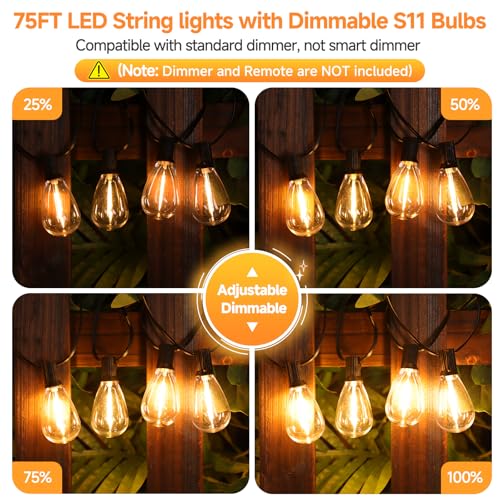 50% Off Larkvue 75FT Dimmable Outdoor LED String Lights - Image 2