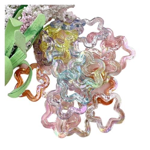 CSFH(小さな店) 20個 29.6mm スターペンダントビーズ ジュエリーアクセサリー アクリルビーズ素材 DIY ネックレス キーホルダー(Multicolor)