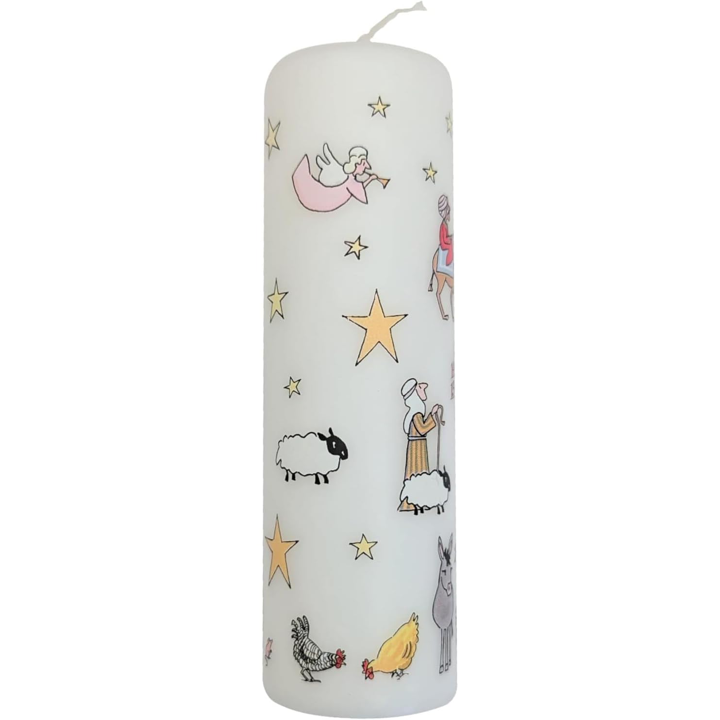 Carousel Traditional Countdown To Christmas Advent Candle | Christmas Nativity Pillar Advent Candle With Numbers | Advent Christmas Candle Festive Pillar Candl