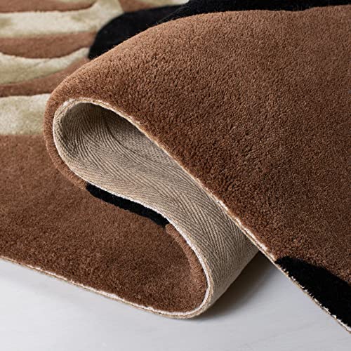 Image of Leaf & Flora Pattern Woolen Carpet for Living Room Bedroom and Hall Size 6 x 8 Feet Color Multi