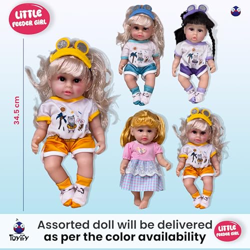Image of 30 cm Realistic Baby Bella Doll with Soft Body, Real Hair, 3D Eyes & Outfit - Big Size Doll for Kids - Role Play Toy for Girl & Boy - Lightweight, Safe & Adorable Gift Toy | Dolls for Girls