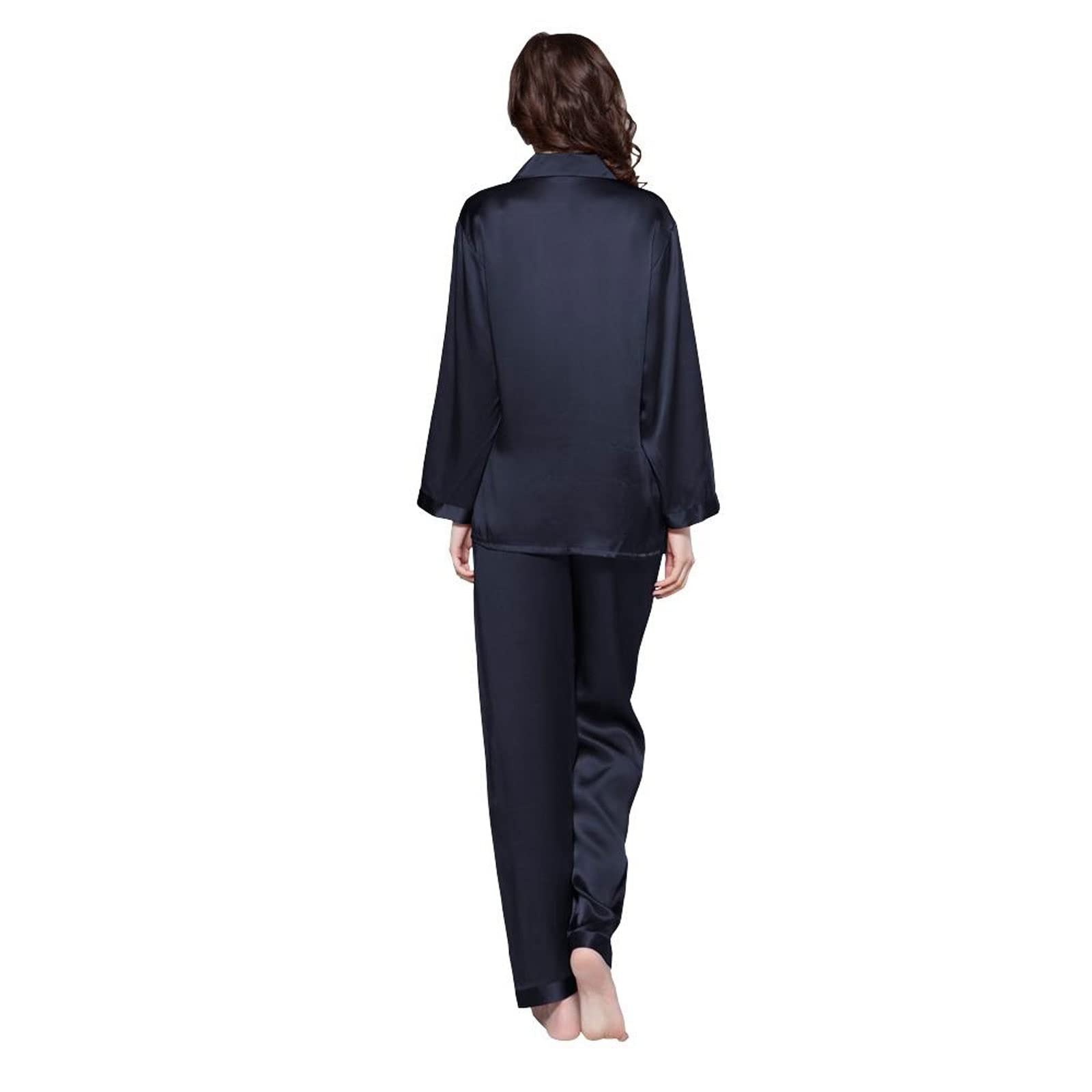 Set Pigiama da Donna, Set da Notte in Seta da Donna, Puro, da Donna, di Lusso, Naturale, a Tutta Lunghezza