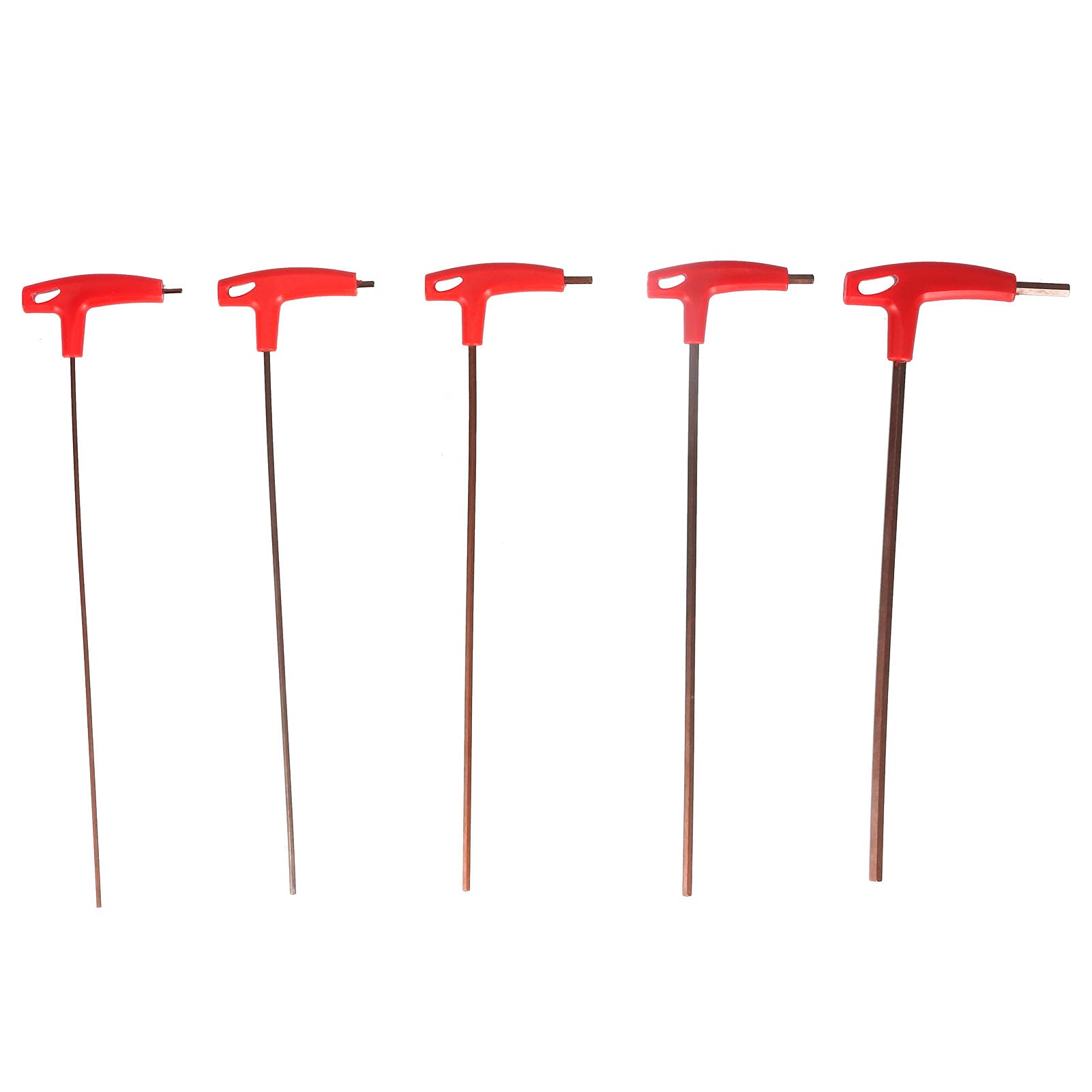 Set di chiavi a brugola con impugnatura a T, 5 pezzi, kit di chiavi a brugola con impugnatura lunga in acciaio legato S2 e testa piatta per riparazioni meccaniche, macchine CNC e m