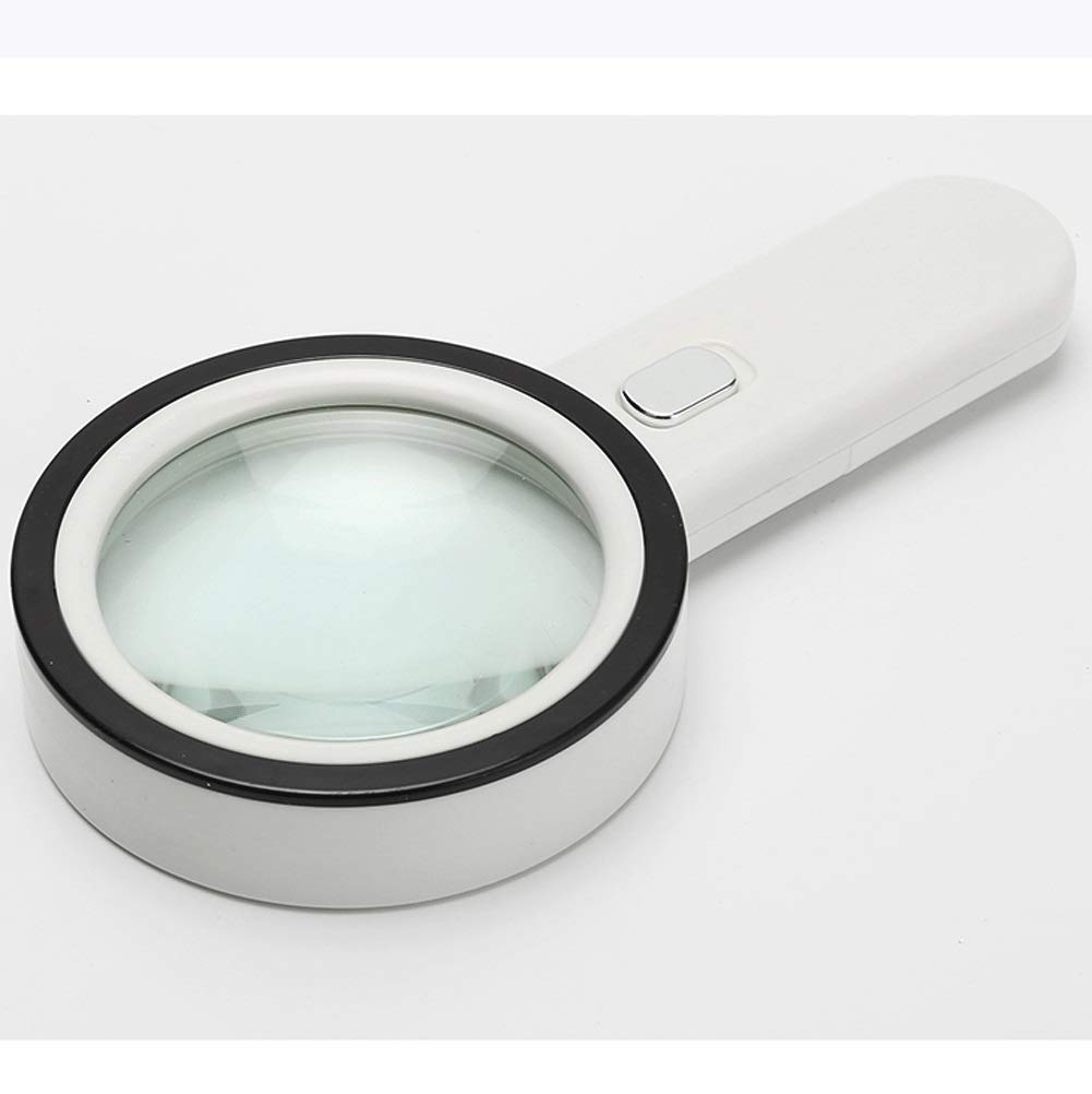 Juwelierlupe, Monokel, 112 mm, 30-Fach, Handlupe mit LED-Licht und optischer HD-Linse, leicht, for Lesen, for Hobby Wartung