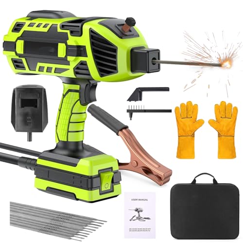 Soldadora de arco portátil con inversor kit de pistola de soldadura portátil 6 variable corriente adjustment con 10 varillas (2,5-3,2 mm), guantes de trabajo