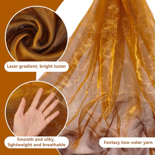 PH PandaHall Sheer Organza Fabric Lace Fabric 1.5x3m Cloth Magic Shiny Fabrics Gauze Fabrics for Dress Stage Show Costume Wedding Clothing Accessories Photography Background - Image 4