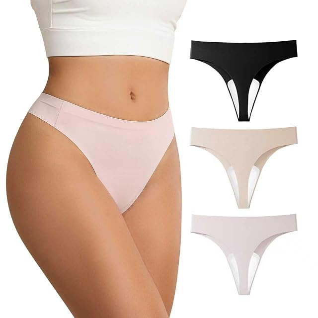 Wezest Seamless Workout Thongs for Women Invisible Thong Panty Liners G-String Thongs Underwear
