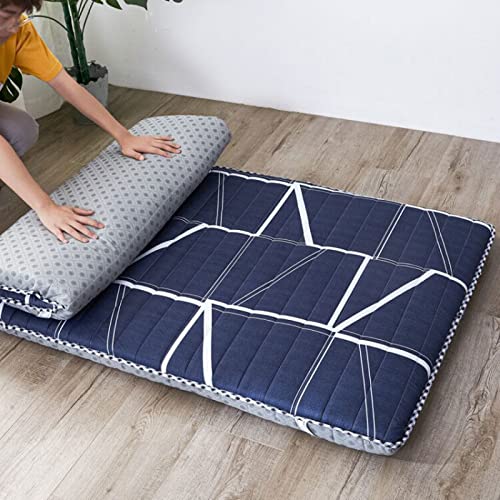 BAIHOGI Traditionelle japanische Matratze，Starke warme Futon-Matratze,Doppel-Einzel Tatami Matratze,Tatami Boden Faltmatratze,japanischer Tatami,, Blau, 1.0x2m