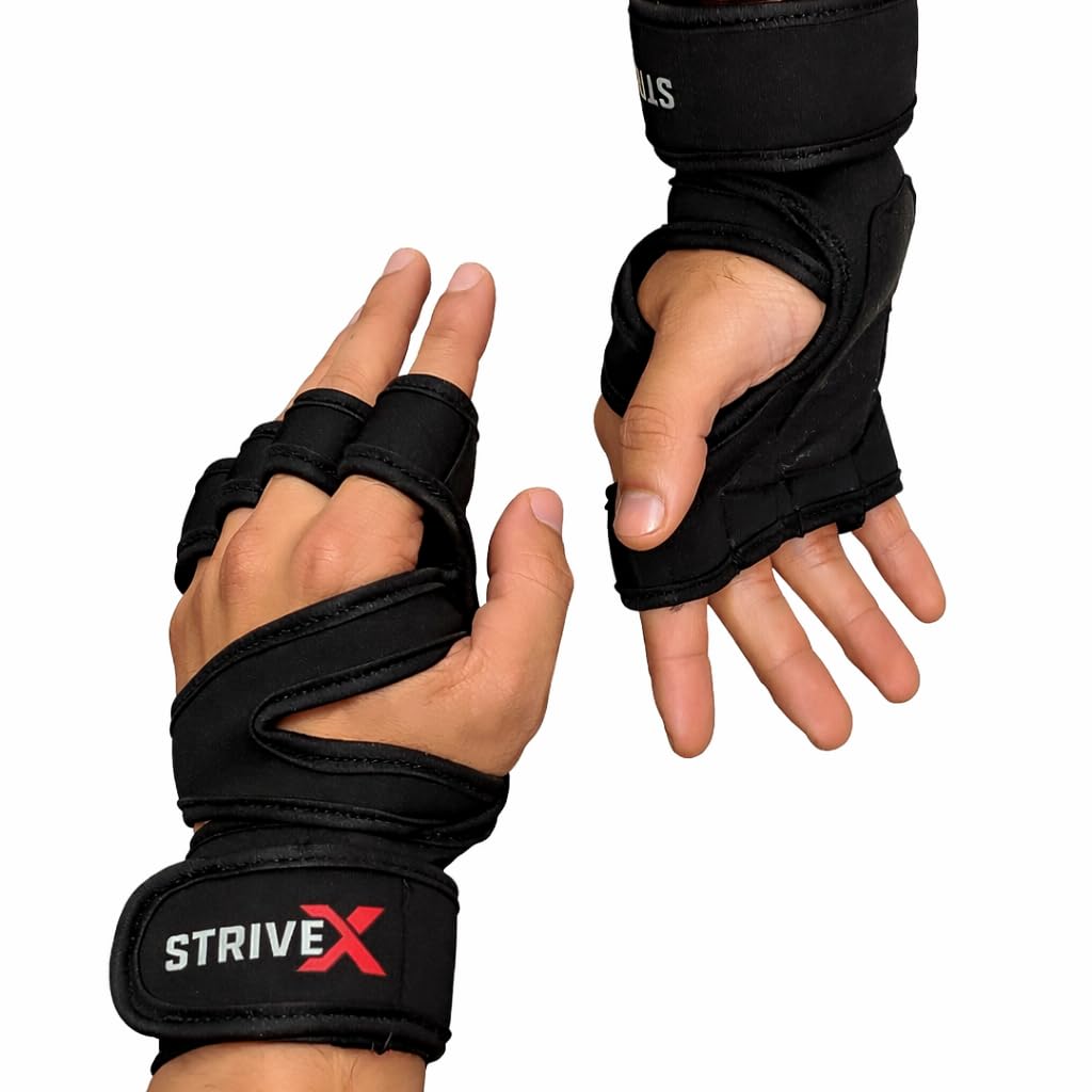 Wrist Support Gloves | Gym & Weightlifting Gloves with Built-in Wrist Wraps for Crossfit, Boxing & Strength Training | (Medium)-image-48