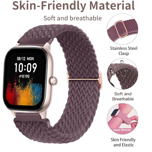2Pack Cinturones trenzados elásticos de nylon 22mm para reloj miniatura 5