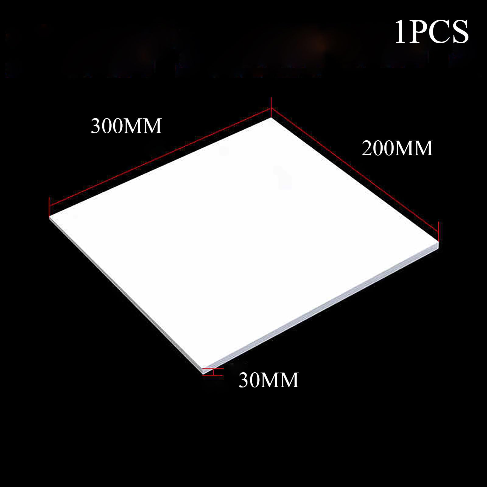 Fogli di plastica, fogli di gomma, Foglio di plastica in PTFE, dimensioni 200 x 300 mm, pannello in modellabile for guarnizioni e bricolage, bianco, 30(30mm)