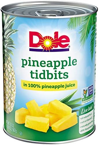 DOLE Pineapple Tidbits in 100% Pineapple Juice 20 oz. Can