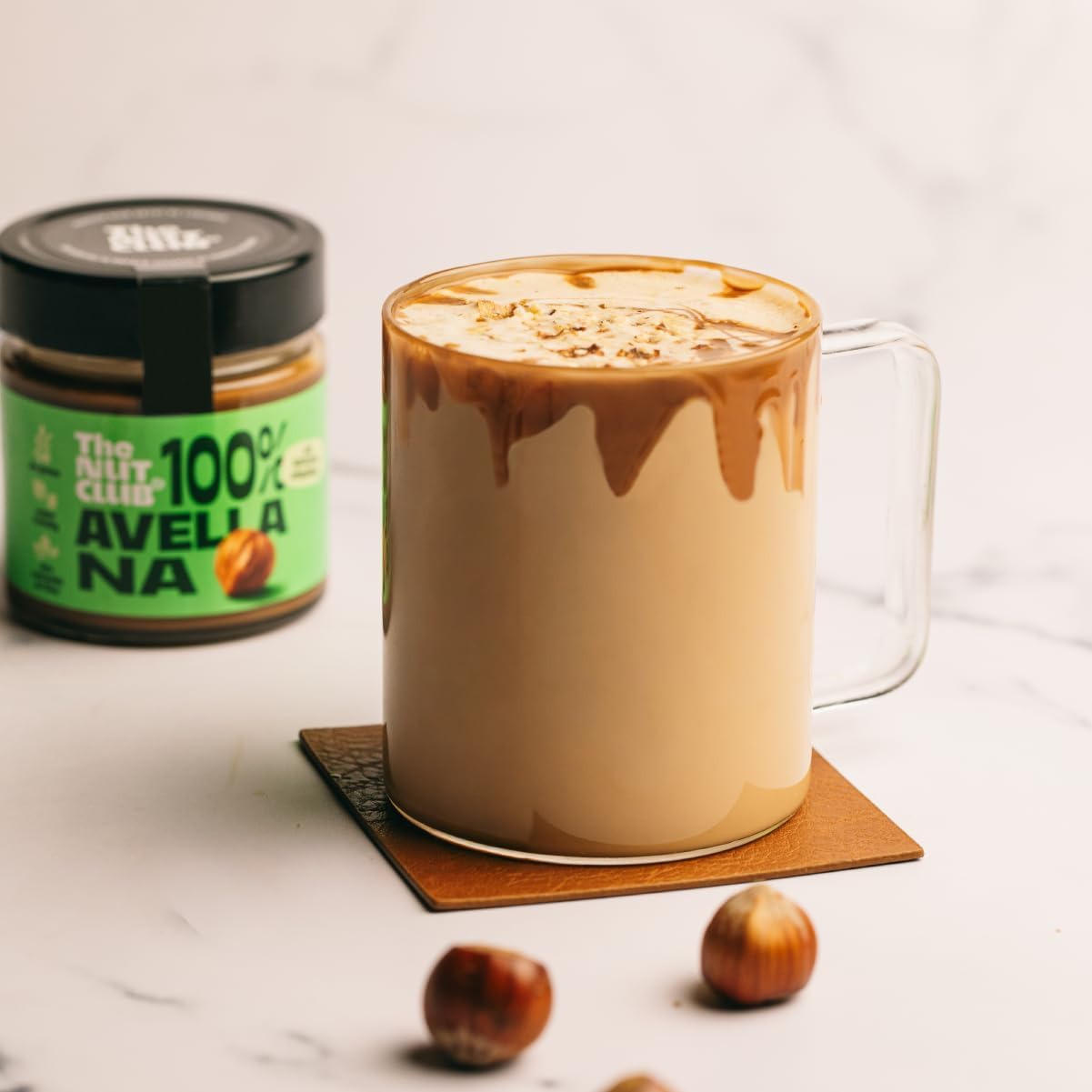 The Nut Club Crema de Avellana 100% Tostada 180 g, Vegana, sin Azúcares Añadidos, sin Gluten y sin Cacahuete, Textura Cremosa Ideal para Untar, Desayunos y Postres
