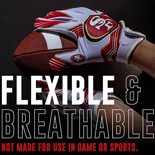Franklin-Sports-San-Francisco-49ers-Youth-NFL-Football-Receiver-Gloves-Receiver-Gloves-For-Kids-NFL-Team-Logos-and-Silicone-Palm-Youth-ML-Pair