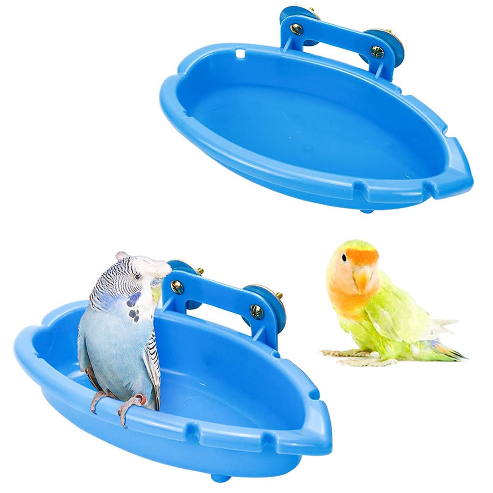 UZSXHJ 2 Piezas Baño para Pájaros, Bañera para Loros, Ducha para Loros Pequeños, Baño para Pájaros en Jaula, Ducha para Loros, Accesorios para Jaulas de Pájaros