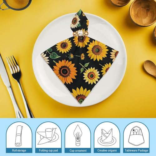 Servilletas de Tela con Estampado Floral Girasol 4 Unidades miniatura 7