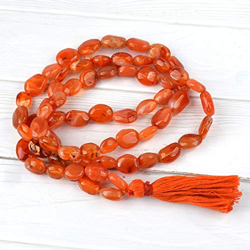 Image of Natural Oval Crystal Beads Mala Necklace Collection for Men & Women, Reiki Energized Gemstone Jewellery for Meditation, Mindful Living, Spiritual Decor & Everyday Fashion Styling