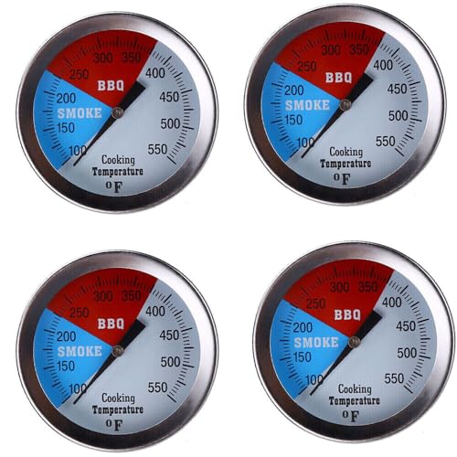 UCCKEYI 4PCS Temperature Thermometer Gauge Barbecue BBQ Grill Smoker Pit Thermostat BBQ